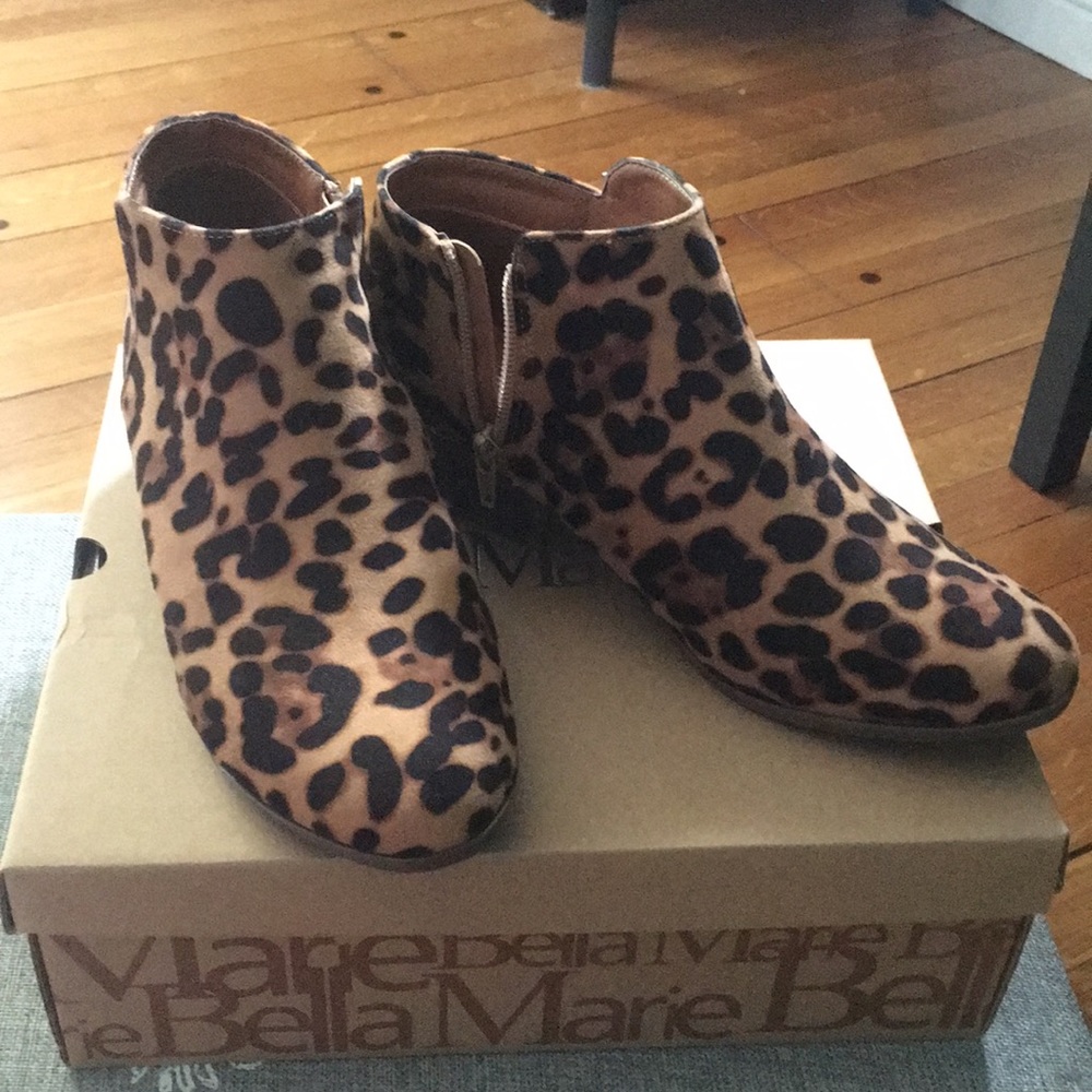 Leopard Suede Booties NWB